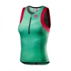Camiseta Castelli Free Tri Verde Rojo Mujer