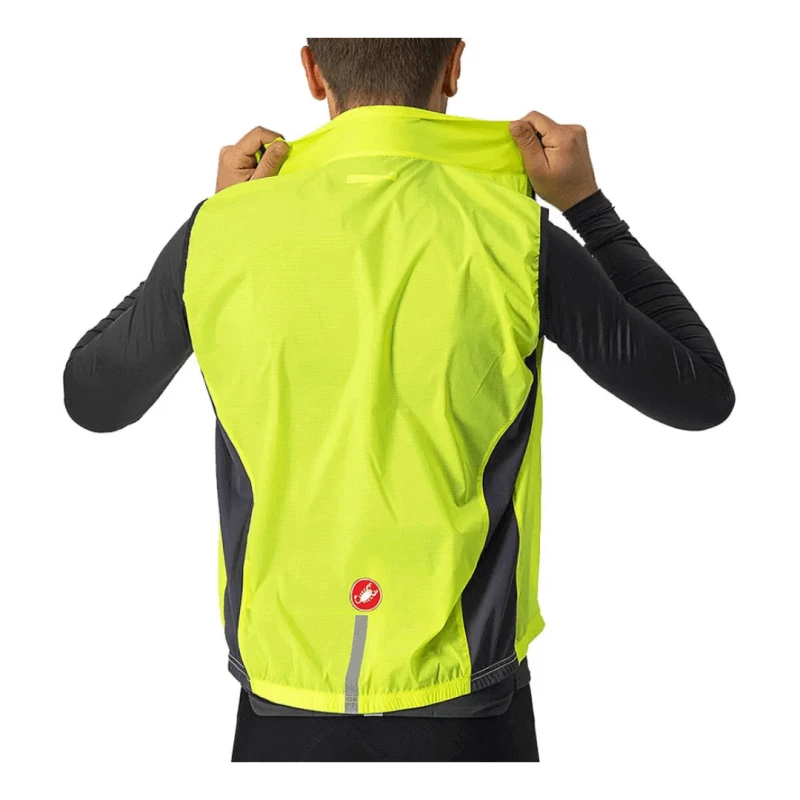 Chaleco Cortavientos Castelli Squadra Stretch Amarillo Gris 5 Chaleco Cortavientos Castelli Squadra Stretch Amarillo Gris - Imagen 3