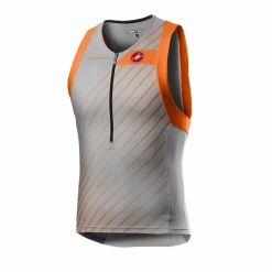 Top Castelli Free Tri Gris Naranja Brillante